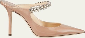 Jimmy Choo London Bing Patent Crystal-Strap High-Heel Pumps