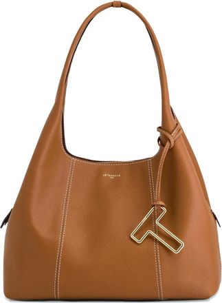 Le Tanneur Borsa a spalla Juliette con zip - Marrone
