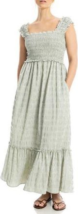 Max Studio Tiered Printed Sundress in Green/White at Nordstrom Rack, Size X-Large
