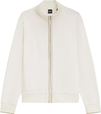 HUGO BOSS Zip-throughs - Heren - Vesten met rits - Wit - M - Katoen - Hoodies & sweatvesten