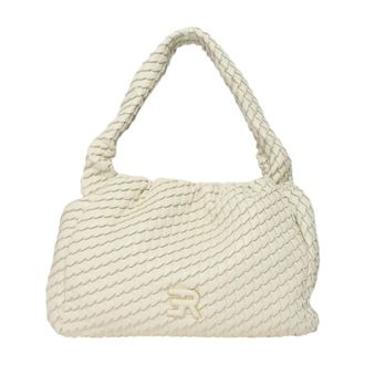 Ermanno Scervino Shoulder Bags, female, Beige, Size: ONE SIZE Faux Leather Handbag with Front Logo