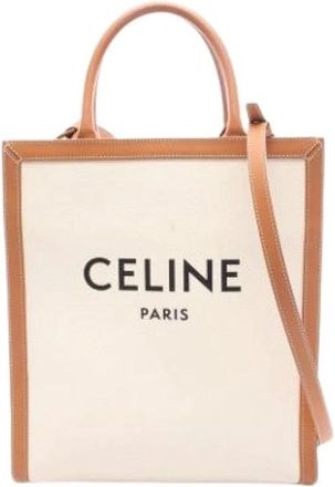 Celine Pre-owned Tote Bags, female, Beige, Size: ONE SIZE Pre-owned Canvas Tote Bag