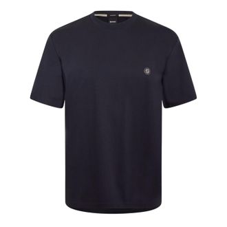 HUGO BOSS Strak zittend T-shirt voor heren met minimalistisch logo (Donkerblauw)