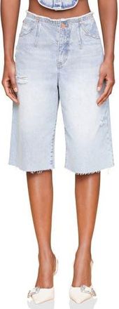 Avec Les Filles Raw Waist Denim Shorts in Voyageurs Wash at Nordstrom Rack, Size 25
