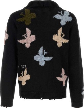 Baziszt Mens Sweater Black Alpaca Recycled Nylon