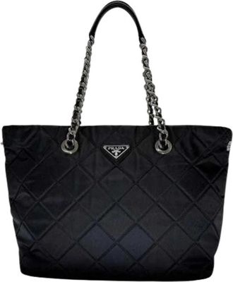 Prada Pre-owned Vintage Nylon Tote Bag - Dames - Vintage Shopper - Zwart - ONE Size - Nylon - Vintage