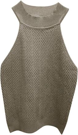 Generic Womens Tops Summer Sexy Top Womens Summer Tight Crew Neck Casual Sleeveless Knitted Top Vest Tops Slim Fit Tops Crew Neck Tank Top Blouse Top Casual S