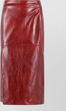 Sportmax comma straight leather skirt high waist