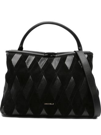 Coccinelle quilted leather tote bag - women - Calf Leather/Cotton/Calf Suede - One Size - Black