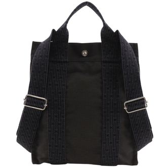 Herm&egrave;s Gray Nylon Canvas Backpack (Pre-Owned)