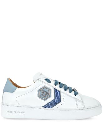 Philipp Plein Arrow Force Strass Hexagon low-top sneakers - Wit