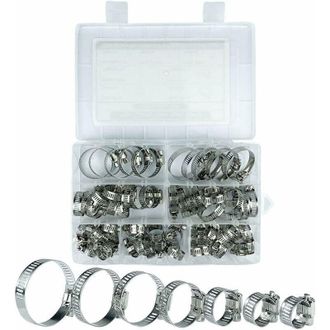 OEM Abrazaderas Para Mangueras, Abrazaderas De Acero Inoxidable, 60 Piezas, 8-38 Mm, 7 Tama&ntilde;os Diferentes, Para Piscinas, Lavadoras, Lavavajillas Y Tuber&iacute;