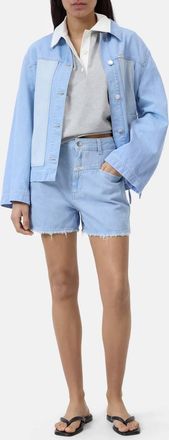 Closed Jocy-X Frayed Hem Shorts In Light Blue