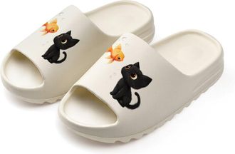 Generic Cat And Fish Slides for Women Men Soft Thick Bottom Coconut Slippers Sandals for Bathroom Beach
