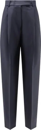 R&oacute;he Broeken, Dames, Blauw, S, Wol, Tailored broek met middelhoge taille