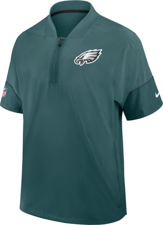 Nike Philadelphia Eagles Sideline Coach Nike Mens NFL 1/2-Zip Short-Sleeve Hooded Jacket in Green | 03BO141N86-2J5