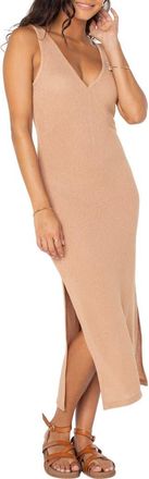 Roxy Slow Isle Knit Midi Dress in Praline Solid Stamp at Nordstrom, Size Medium