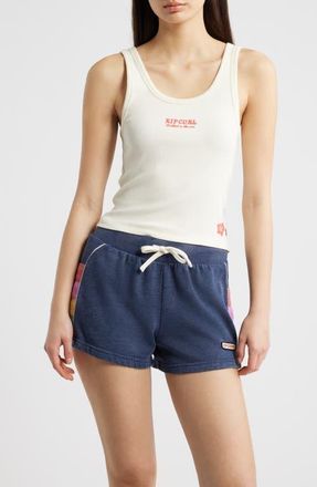 Rip Curl Surf Puff Party Pack Rib Crop Tank in Bone at Nordstrom, Size X-Small