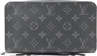 Louis Vuitton Black Coated Canvas Long Wallet (Bi-Fold) (Pre-Owned)