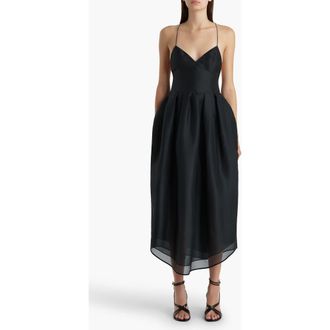 Khaite Colette Silk Organza Gown in Black at Nordstrom, Size 12