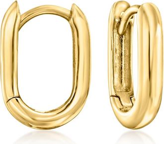 RS Pure by Ross-Simons 14kt Yellow Gold Paper Clip Link Huggie Hoop Earrings