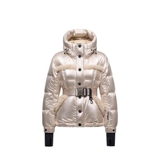 Moncler Mondim Metallic Shearling-trimmed Hooded Down Ski Jacket Yellow Size 0