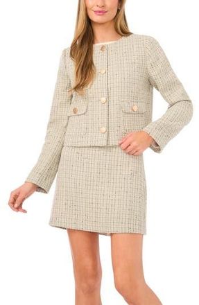 Halogen Metallic Tweed Jewel Collar Jacket in Kalamata at Nordstrom Rack, Size 12