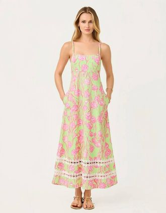 Lilly Pulitzer Haliey Midi Dress In Pistachio Macaron