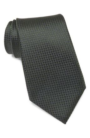 Ermenegildo Zegna Neat Silk Tie in Dark Green Solid at Nordstrom