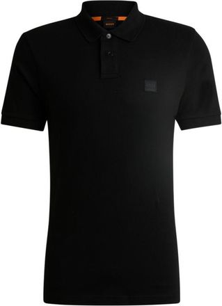 BOSS Stretch-cotton slim-fit polo shirt with logo patch