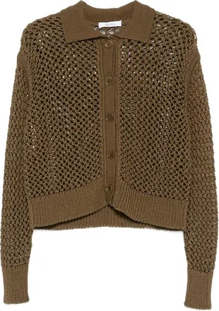 Max Mara Open-knit Button-up Cardigan