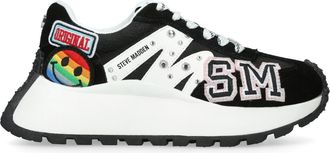 Steve Madden Womens Suede Supercampo Black Sneakers - Size UK 6