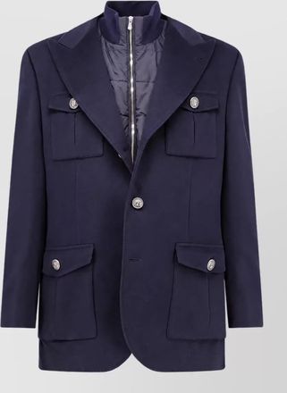 Brunello Cucinelli virgin wool blazer with detachable sleeveless down jacket