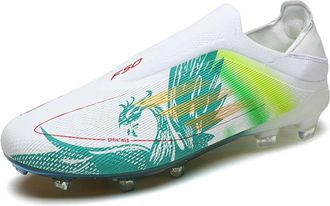 Generic Mens and Womens Sports Training Spikes electroplated Youth Football Shoes, Green, 4.5 UK