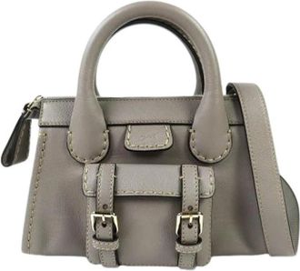 Chlo&eacute; Pre-owned Edith Day Satchel - Dames - Vintage Mini Tas - Grijs - ONE Size - Leer - Vintage