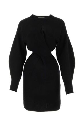 Alexander McQueen Alexander Mcqueen Black Wool Blend Dress