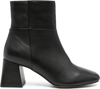 Geox 70mm Coronilla block-heel square-toe boots - women - Rubber/Fabric/Leather/Grained Calf Leather - 36 - Black