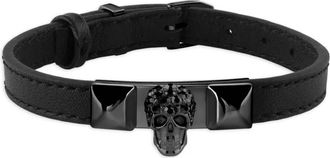 Philipp Plein Bracciale in pelle - Nero