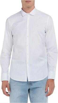 Replay Camicia Popeline Slim Fit - - Shirts - Uomo - Bianco - 2XL
