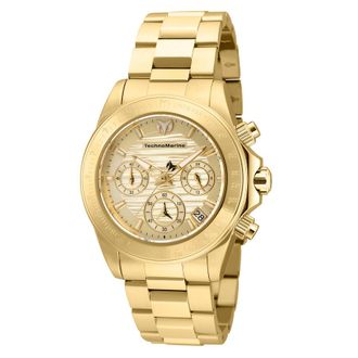 Technomarine Manta Chronograph Quartz Gold Dial Ladies Watch TM-219013