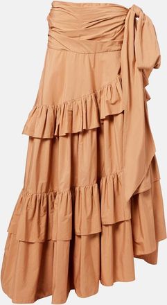 Chlo&eacute; Chlo&eacute; Asymmetric ruffled cotton maxi skirt