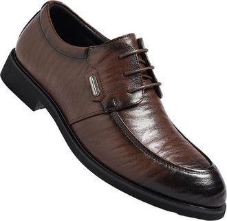 Generic Mens Hand-Grain Leather Dress Shoes Oxford Shoes Business Formal Large Size Shoes for Office Work and Commuting(Brown,10.5)