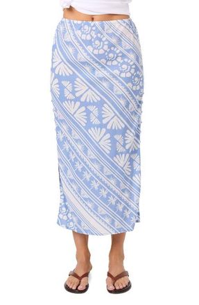 O'Neill Bellamy Abstract Print Midi Skirt in Azurine at Nordstrom, Size Xx-Large