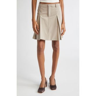 Sandy Liang Jeannie Pleated Skirt in Taupe at Nordstrom, Size 10