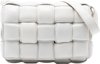 Bottega Veneta Pre-owned Cross Body Bags, female, White, Size: ONE SIZE Pre-owned Woven Leather Handbag