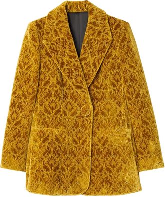 Burberry Baroque fluwelen blazer - Geel