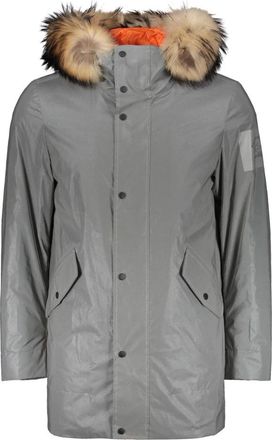 Paul & Shark Reflecterende parka met berenbont - Heren - Parka Jassen - Grijs - L - Jassen