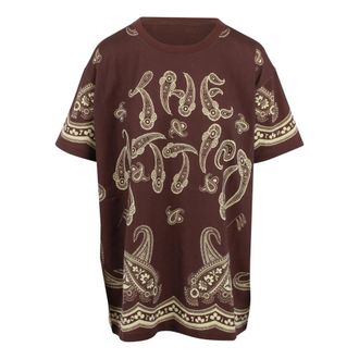 The Attico T-Shirts, female, Brown, Size: XS Oversized paisley-print T-shirt