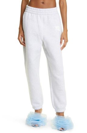 Alexander Wang Puff Logo Structured Terry Sweatpants in Light Heather Grey at Nordstrom, Size Small
