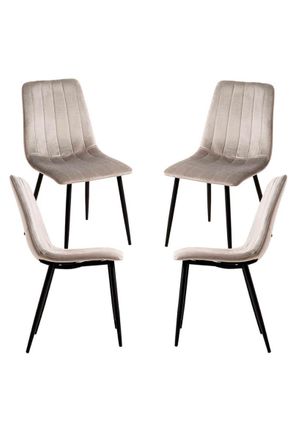 Regalos Miguel Packs Sillas Comedor - Pack 4 Sillas Liny Terciopelo - Gris
